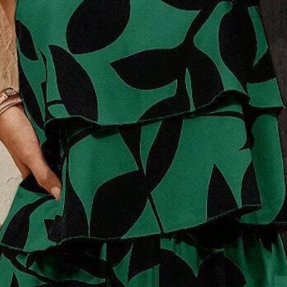 Boho Tropical plants Print Ruffle Cami Top Pants Set - Picture 6 of 8